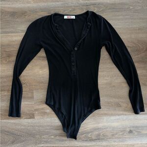 Bayse Lara Black Long Sleeve Bodysuit